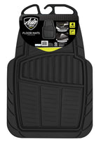 4PC PREMIUM RUBBER CAR MAT TOLL BLACK- Universal Fit for Cars, Trucks,202Wm35