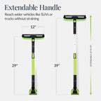 39" Extendable Snow Brush with Squeegee & Ice Scraper, Auto Snow Brush, Auto Ice Scraper - Lime