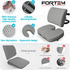 Seat Cushion, Office Chair Cushion, Lumbar Support Pillow for Office Chair, Memory Foam Sciatica Coccyx Tailbone Pressure Pain Relief, Car Sitting Pad, Washable Non Slip