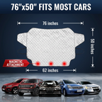 Premium 4-Layer Car Windshield Snow and Ice Cover with Magnetic Edges for All-Weather Protection