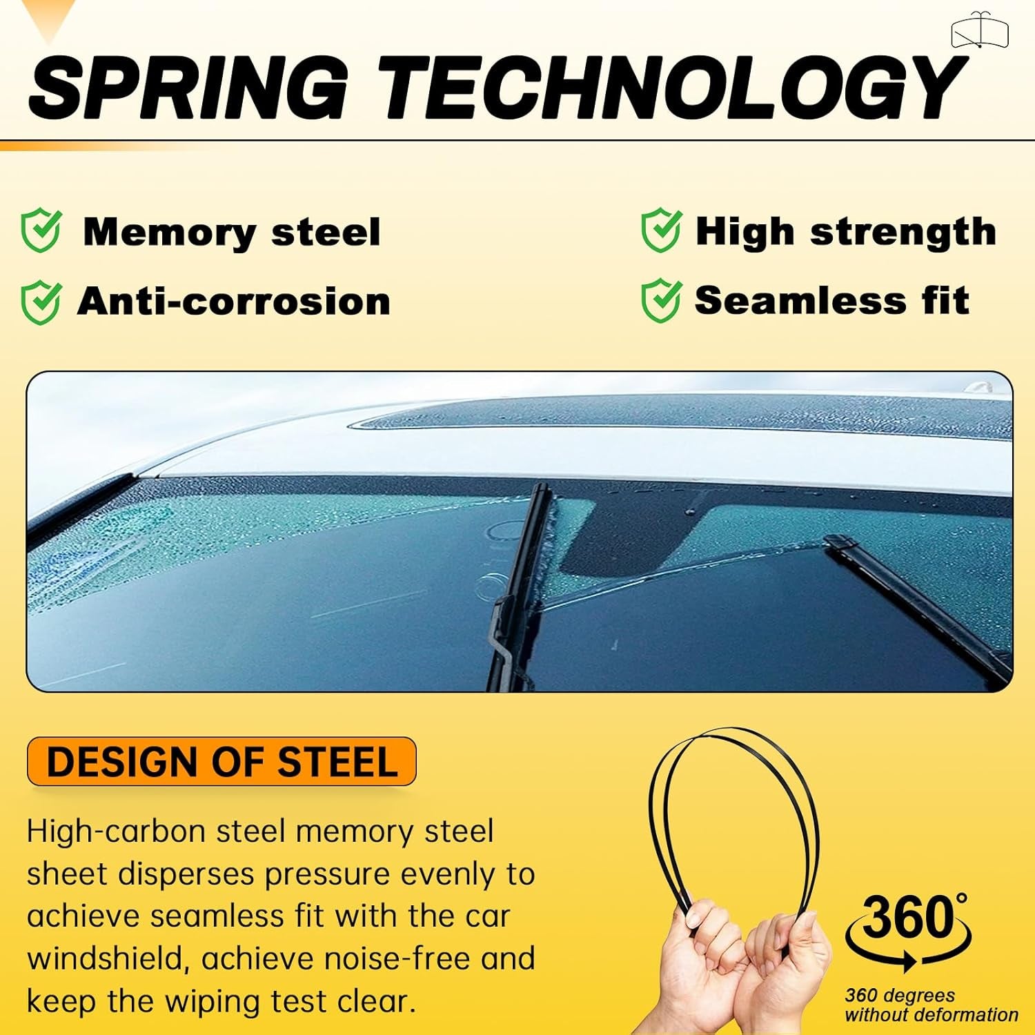 19" and 19" Windshield Wipers Blades (Pack of 2),OEM Quality Premium All-Seasons Wiper Blades,Stable and Quiet Armor Wiper Blades