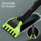 39" Extendable Snow Brush with Squeegee & Ice Scraper, Auto Snow Brush, Auto Ice Scraper - Lime