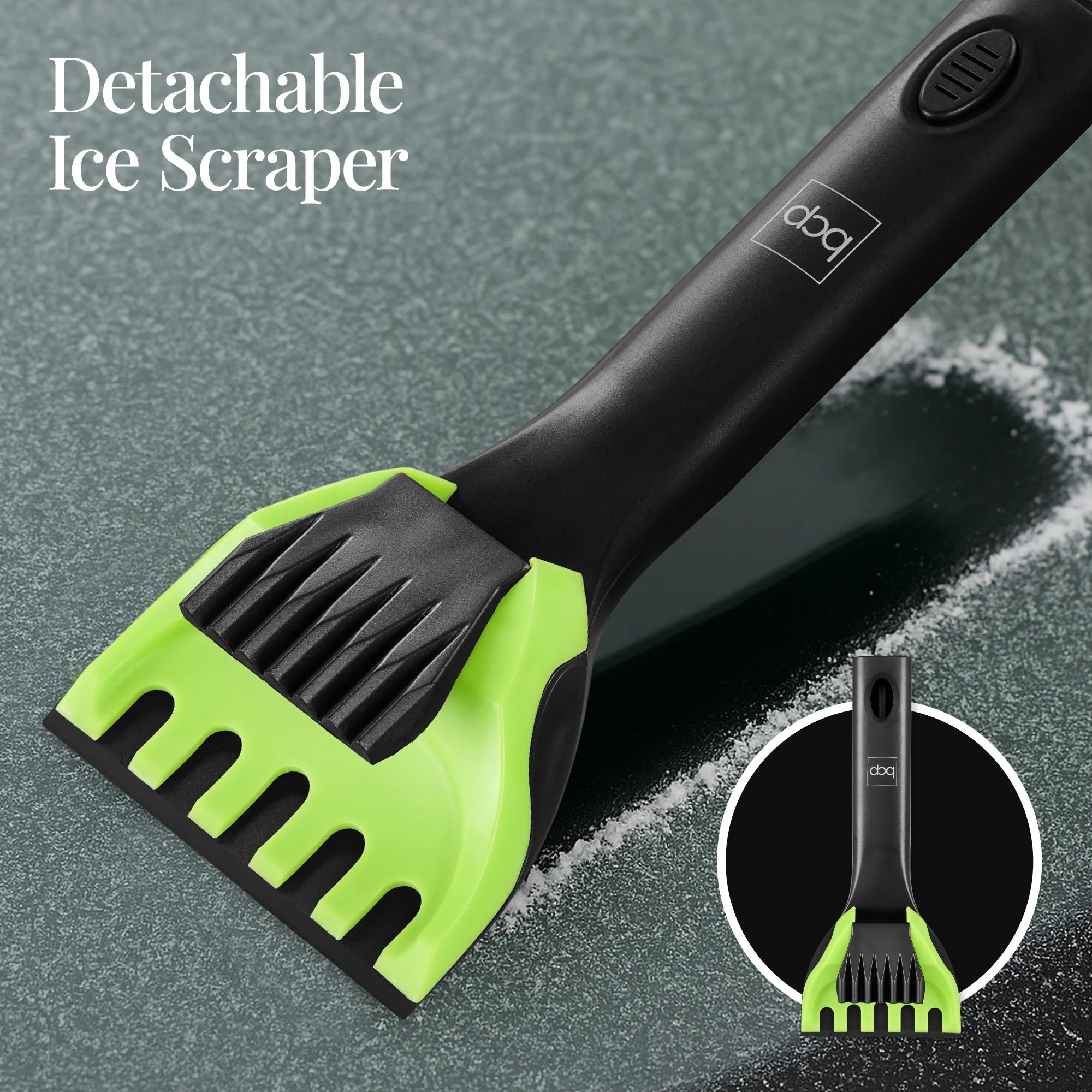 39" Extendable Snow Brush with Squeegee & Ice Scraper, Auto Snow Brush, Auto Ice Scraper - Lime