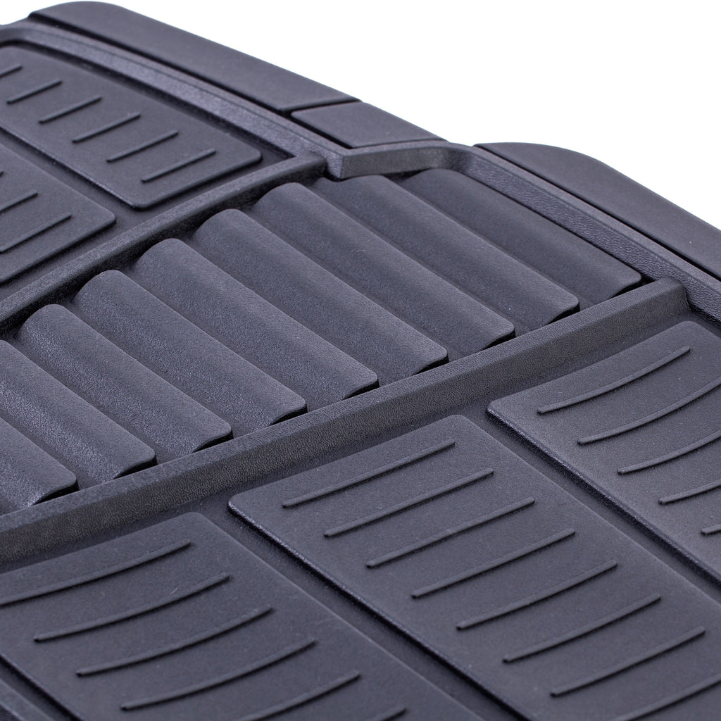 4PC PREMIUM RUBBER CAR MAT TOLL BLACK- Universal Fit for Cars, Trucks,202Wm35