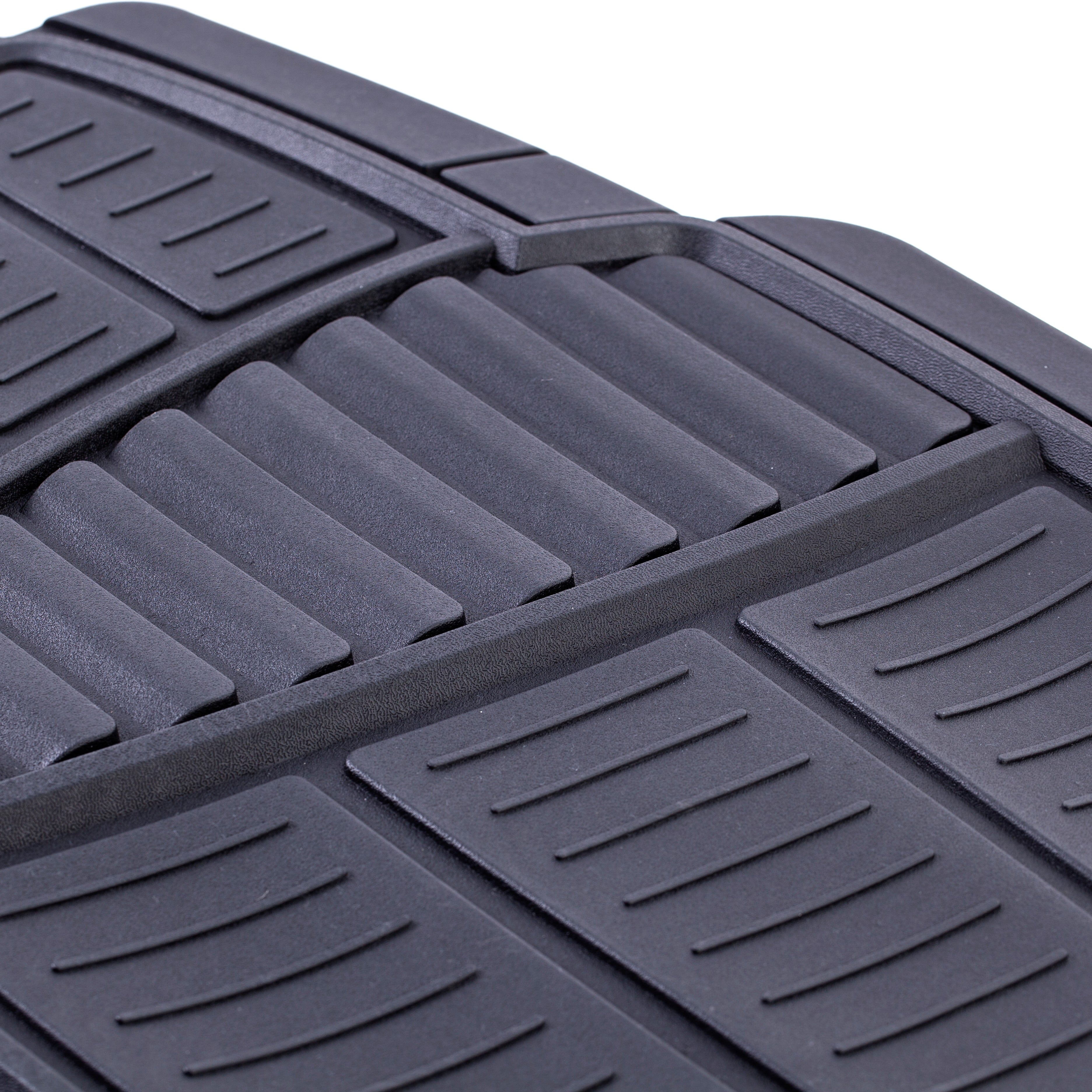 4PC PREMIUM RUBBER CAR MAT TOLL BLACK- Universal Fit for Cars, Trucks,202Wm35