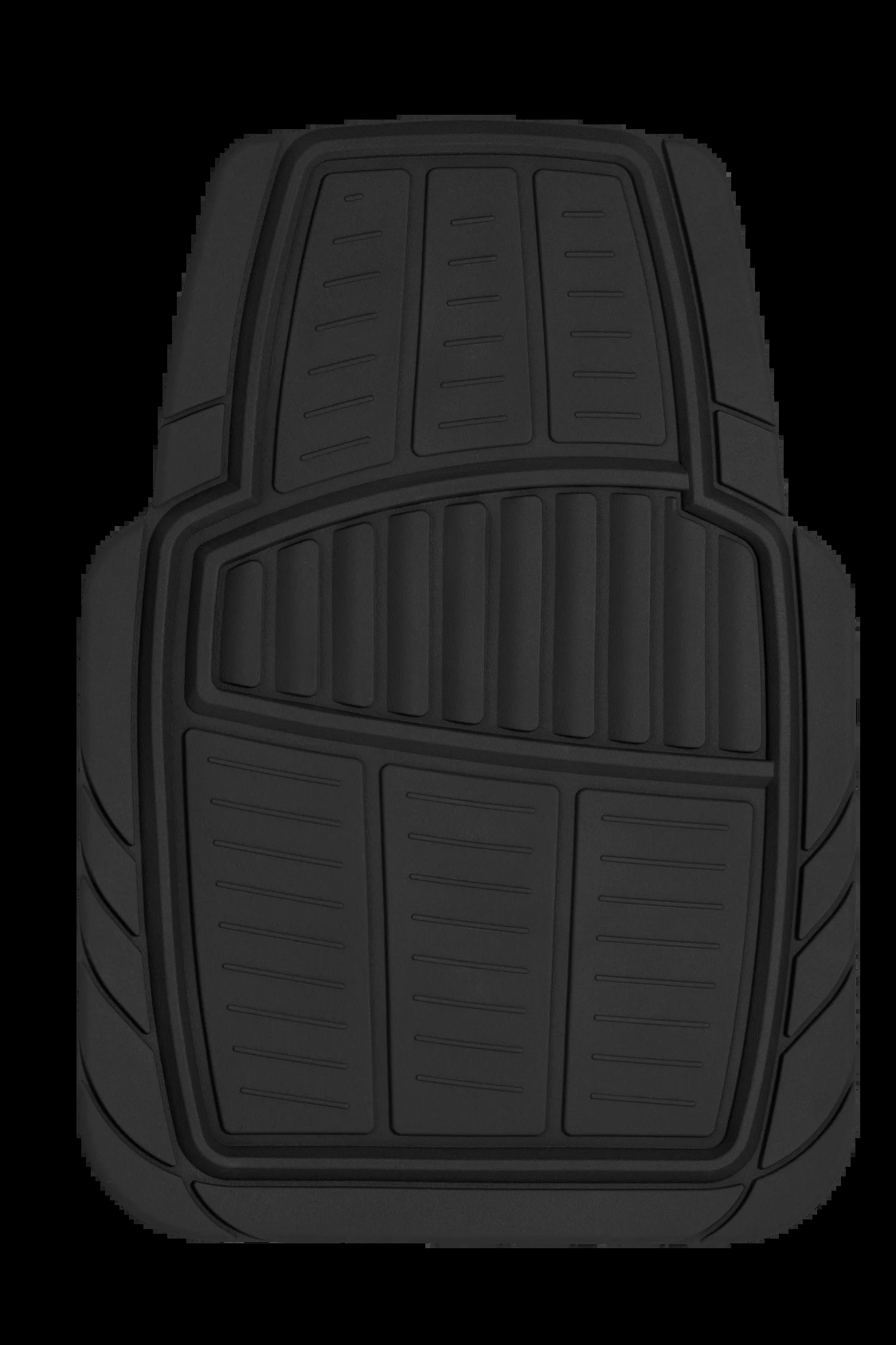 4PC PREMIUM RUBBER CAR MAT TOLL BLACK- Universal Fit for Cars, Trucks,202Wm35