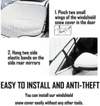 Premium 4-Layer Car Windshield Snow and Ice Cover with Magnetic Edges for All-Weather Protection