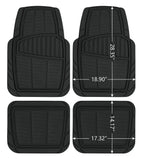4PC PREMIUM RUBBER CAR MAT TOLL BLACK- Universal Fit for Cars, Trucks,202Wm35