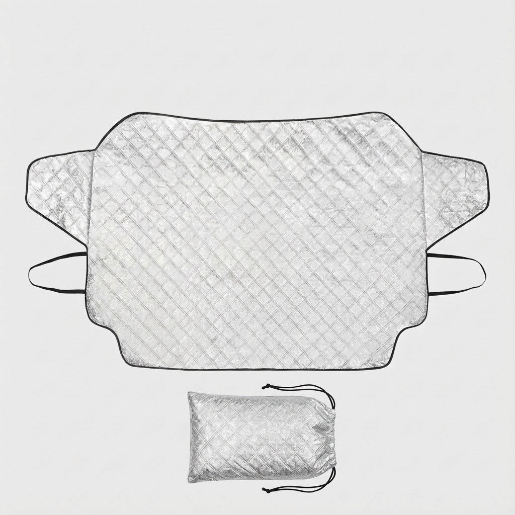 Premium 4-Layer Car Windshield Snow and Ice Cover with Magnetic Edges for All-Weather Protection