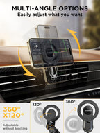 For Iphone Magsafe Car Mount Vent with Stable Structure Metal Hook [Never Shaking] [360° Adjustable] Strong Magnetic Cell Phone Holders for Your Car for All Smartphones & All Car Model