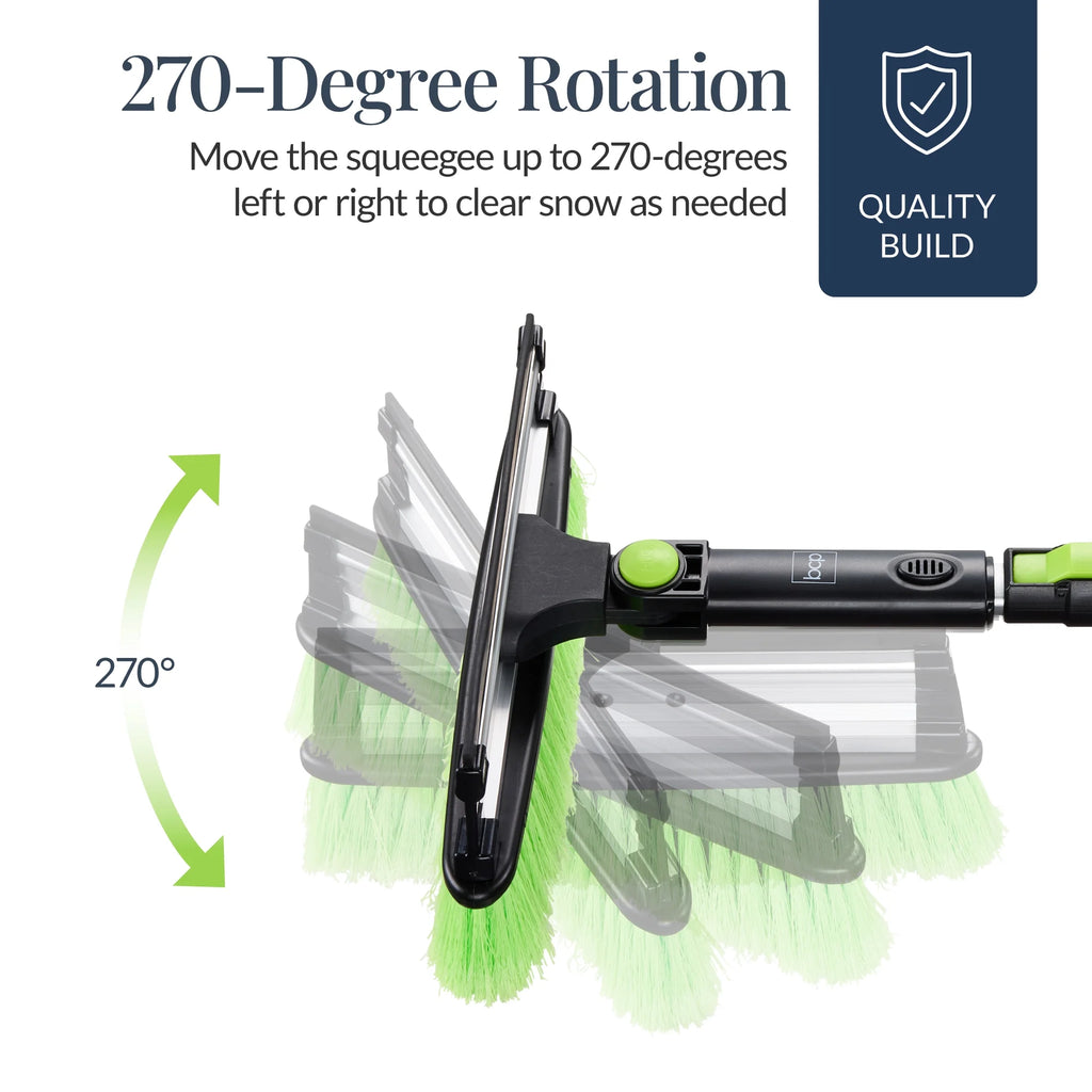 39" Extendable Snow Brush with Squeegee & Ice Scraper, Auto Snow Brush, Auto Ice Scraper - Lime