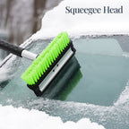 39" Extendable Snow Brush with Squeegee & Ice Scraper, Auto Snow Brush, Auto Ice Scraper - Lime